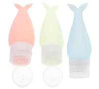 Cabilock 3pcs Silicone Refillable Travel Bottles Set 48ml Leak-proof Portable Lotion Dispensers for Toiletries Home Storage with Pvc Case (light Blue, Pink, Grey Green) Random Color