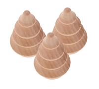 Cabilock 3pcs Unfinished Wooden Christmas Tree Ornaments for DIY Painting Rustic Farmhouse Tabletop Decorations Compact Holiday Centerpieces for Home Office and Tiered Trays