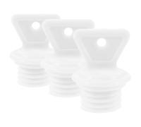 Cabilock 3pcs White Rubber Hot Water Bottle Stoppers with Thread Pattern Design, Efficient and Replaceable Sealing Plugs, Simple and Interesting Shape for Portable Hot Water Bottles