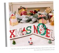 Cabilock 3pcs Wooden Christmas Table Signs Snowflake Printed Xmas Desktop Decorations with Santa Snowman Reindeer Festive Holiday Ornaments for Living Bedroom Party Ambiance