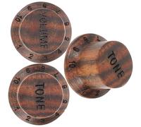 Cabilock 3pcs Wooden Top Hat Guitar Knobs Zebra Wood Volume Tone Control for Electric Bass and Guitar Wear-resistant Professional Amplifier Potentiometer Caps
