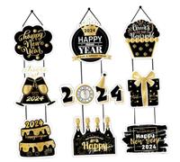 Cabilock 3pcs Year Door Hanging Decorations Festive Party Ornaments with Patterns Easy to Install Wall Window Decor for Year Eve Celebration