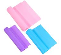 Cabilock 3pcs Yoga Stretch Belt Elastic Resistance Bands for Flexibility Training Pilates Gym Workout Non-slip Grip Fitness Straps in Pink Purple Blue