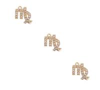Cabilock 3Pcs Zodiac Copper Ear Studs Virgo Earrings for Women Stylish Elegant Ear Jewelry Unique Constellation Design Gift for Girlfriends Mothers