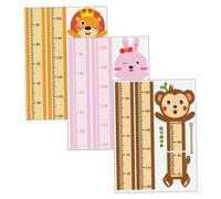 Cabilock 3sets Nursery Wallpaper of Boys and Girls Height Wall Stickers Cartoon Animals Pattern Removable Height Gauge Boys and Girls Room Decor