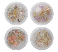 Cabilock 4 Boxes 3d Flowers for Nails Nail Art Accessories Zinc Alloy and Abs Creative Fashion Decoration Easy to Apply for DIY and Invitation Decoration