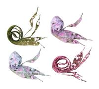 Cabilock 4 Pairs Cm Long Flat Printed Polyester Shoelaces with Cherry Blossom Design, 2.8cm Wide Floral Shoe Laces for Boots and Shoes, for Adding Colour and Style to Sneakers