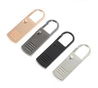 Cabilock 4 Pcs Detachable Zipper Pull Replacement Heads Large Metal Tabs for Luggage Backpacks Clothes with Silver Black Gold Gunmetal Colors Easy Install Wear-Resistant