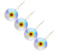 Cabilock 4 Pcs Double-sided Reflective Bird Scare Discs for Garden Decoration Outdoor Hanging DIY Device to Keep Birds Away from Patio and Orchard