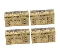 Cabilock 4 Pcs Mini Pirate Treasure Chest Storage Boxes Plastic Vintage Pirate Box for Party Favors and Organizing Coins Gems Map