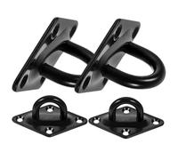 Cabilock 4 pcs Pad Eye Plate Hook Heavy Duty Stainless Steel Wall Mounted U Hooks for Ceiling Portable and Lightweight for Hanging Items and