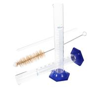 Cabilock 4 Pcs Thick Glass Graduated Cylinders with Brush and Glass Dropper Heat-Resistant Laboratory Measuring Cylinders for Chemical Reactions Science Classroom and Household Use Stable