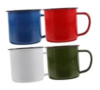 Cabilock 4 Pcs Vintage Enamel Mugs Thick Hot Pot Cups Small Multi-Functional Wine Cups for Home Restaurant Office Use