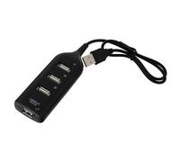 Cabilock 4 Port USB 2.0 Data Hub USB 2.0 Expander Hub Lightweight Portable Abs for Mouse and Tv Black