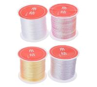 Cabilock 4 Rolls Decorative Quilting Thread Metallic Gold and Silver Silk Embroidery Thread Set for Hand Stitching, DIY Crafts, Woven Bracelets and Sewing Supplies in Light Purple, White,