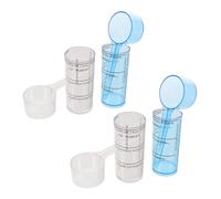 Cabilock 4 Sets Graduated Plastic Measuring Cup and Spoon Set for Labs and Resin Mixing, Autoclavable Multi-Purpose Scale Cups with Precise Measurement for Clinical and Laboratory Use