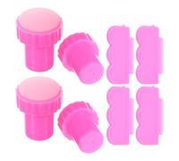 Cabilock 4 Sets Nail Art Stampers Nail Art Tool Silicone Plastic Unique Designs Delicate Stylish Save Polishing for DIY Home Use