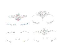 Cabilock 4 Sheets Facial Rhinestone Decal Stickers Acrylic Self-adhesive Face Gems for Festivals Parties Halloween Cosplay Eye Makeup Body Decoration