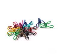 Cabilock 40 Pack Utility Clips Drying Rack Laundry Hooks Steel Wire Clips Multi-use Laundry Pegs Holders for Drying Clothesline Random Color
