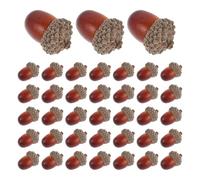 Cabilock 40Pcs Handmade Lifelike Small Artificial Acorns with Caps, Realistic Foam Fall Acorn Ornaments for DIY Crafting, Home, Wedding, and Christmas Table Decor