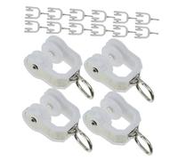 Cabilock 40pcs Silent Gliding Curtain Track Hooks Flexible Bendable Drapery Rail Gliders for Ceiling Mounted Straight and Curved Window Shower Curtain Accessories