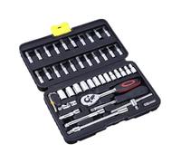 Cabilock 46PC Vanadium Steel Ratchet Wrench Tool Set Professional Auto Repair Socket Combination with Portable Case for Mechanics and DIY Maintenance Random Color