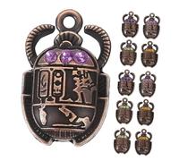 Cabilock 48pcs Ancient Egyptian Scarab Charms Rhinestone Beetle Pendants for DIY Jewelry Making Bracelet Accessories Symbolizing Protection and Renewal