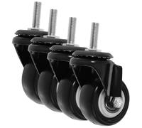 Cabilock 4pcs 2-inch Heavy Duty Caster Wheels Brake M8 Stem Screws Swivel Office Chair and Wire Shelving Casters Suitable for Office Furniture and Trolleys