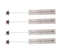 Cabilock 4pcs 2026 Graduation Metal Bookmarks with Tassel, Lightweight Unbreakable Book Page Markers in Graduation Cap Shape, Creative Retro Style for Graduates and Teachers During Reading