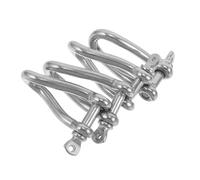 Cabilock 4pcs 5mm Stainless Steel Twisted Clevis Anchor Shackle Heavy Duty Marine Rigging Hardware for Sailing, Lifting, Dock Mooring, Boat Deck Accessories