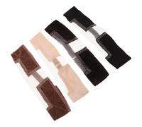 Cabilock 4Pcs Adjustable Velvet Wig Grip Bands with Anti-Slip Elastic Straps Breathable Lace Front Wig Bands in Black Brown Beige for Secure Installation