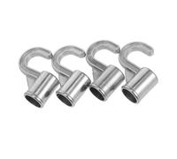 Cabilock 4pcs Aluminum Alloy Closet Rod Hooks Heavy Duty Metal Hanger Hooks for Bedroom Laundry Bathroom Installation Reinforced for Secure Clothes Storage Supports Thick Coats and Garments