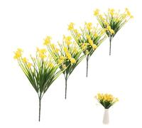 Cabilock 4pcs Artificial Daisy Bouquet Vibrant Fake Flower Arrangements for Home Weddings and Parties for Decor Photography Props and Housewarming