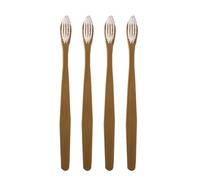 Cabilock 4pcs Bamboo Toothbrush with Soft Nylon Bristles and Anti-Slip Comfortable Gripping Handle, Eco-Friendly Travel Size Toothbrush Portable for Home and Travel Use, 7 Inch White Manual