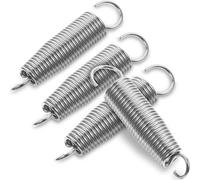 Cabilock 4pcs Bass Drum Pedal Spring Drum Pedal Spring Fittings Silver Metal Practical Excellent Craftsmanship