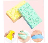 Cabilock 4pcs Bath Sponge Soft Cartoon Body Scrubbers for Boy Girl Reusable Shower Essentials with Super Absorption Blue Green Pink Yellow