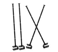 Cabilock 4pcs Black Iron Wall Hangers for Clothes, Square Tube Beam Bracket Hooks Easy Installation, Minimalist Clothing Storage Organizer Suitable for Closet Organizers