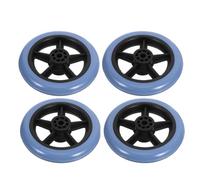 Cabilock 4pcs Blue Universal Wheelchair Front Caster Wheels Replacement with PVC and Metal Material, Quick Installation and Anti-Slip Function for Walkers and Wheelchairs, Suitable