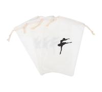 Cabilock 4pcs Canvas Ballet Dance Shoe Bags with Drawstring Closure Lightweight Portable Pouches for Women Ballet Storage and Rehearsal Accessories