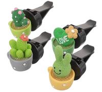 Cabilock 4pcs Car Air Freshener Vent Clips Cactus Shape Aroma Diffusers for Dashboard Decoration Car Interior Accessories for Office Home Bedroom Travel Use