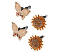 Cabilock 4pcs Car Vent Clip Aromatherapy Diffuser with Bling Rhinestone Butterfly Sunflower Charms Front Dash Air Outlet Perfume Clips for Car Scents Stable Fit Air Vent Accessories