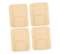 Cabilock 4PCS Car Visor Organizer Pouch in Beige Multi-pocket PU Leather Sun Visor Storage with Sunglass Holder Document and Card Clip for Auto Suv Truck Interior Organization