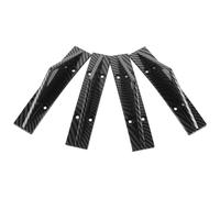 Cabilock 4pcs Carbon Fiber Rear Bumper Diffuser Set Curved Triangular Design for Reduced Wind Resistance and Enhanced Stability Lightweight Protective Rear Trunk Wing Lip Black Car Air Vent