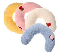 Cabilock 4pcs Cartoon Cats Sleeping Pillow Neck Protective Sleeping Cushion Portable Comfortable U-shaped Polyester Pp Cotton for Kitten Cat Disabled Elderly Pets