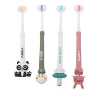 Cabilock 4pcs Childrens Manual Toothbrush with Soft Bristles and Comfortable to Hold Handle, Three-Sided Design for Complete Oral Care, Suitable for Brushing Teeth and Healthy Habits