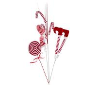 Cabilock 4pcs Christmas Tree Sticks with Knitted Hats Woolen Candy Cane Elf Legs Ornaments for Wreaths Vase Fillers Festive Home Office Retail Holiday Decorations