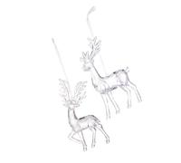 Cabilock 4pcs Clear Acrylic Reindeer Ornaments Lightweight Xmas Tree Decorations Small Transparent Elk Figurines Hanging Holiday Decor for Christmas Party Centerpiece