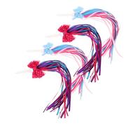 Cabilock 4pcs Colorful Bike Handlebar Tassels for Lightweight Streamers Ribbon in Pink Purple Blue Easy Attach Bike Decorations for Scooters Bicycles Birthday Parties Outdoor Fun