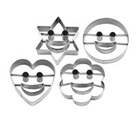 Cabilock 4pcs Cookie Cutters Set Cute Shaped Cookie Cutters Comfort Grip No Burr for Baking