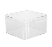Cabilock 4pcs Cotton Swab Holder Clear Bins Clear Cube Storage Bins Cotton Pad Organiser Acrylic Container Acrylic Cubes Transparent